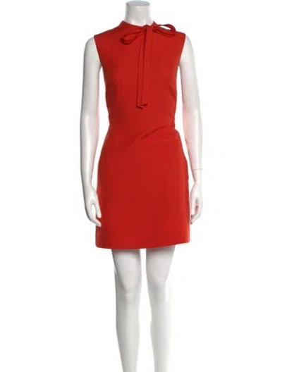 Pre-owned Valentino Wool Mini Dress In Orange