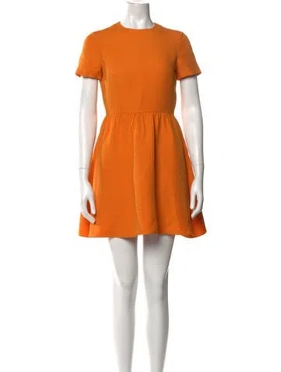 Pre-owned Valentino Wool Mini Dress In Orange
