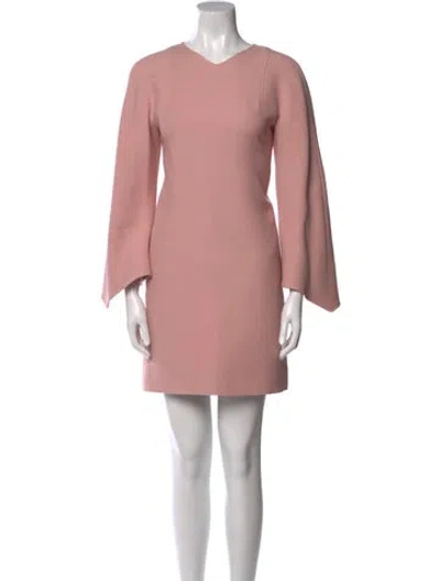 Pre-owned Valentino Wool Mini Dress In Pink
