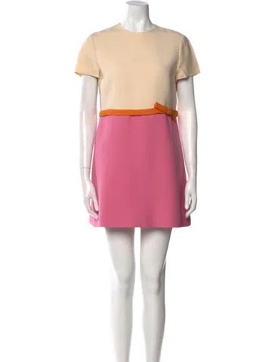 Pre-owned Valentino Wool Mini Dress In Pink