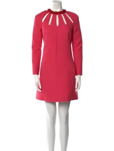 Pre-owned Valentino Wool Mini Dress In Pink