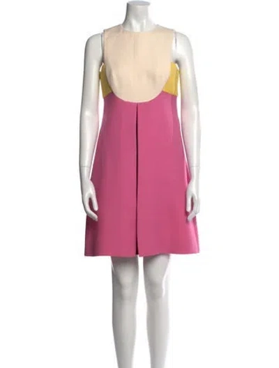 Pre-owned Valentino Wool Mini Dress In Pink