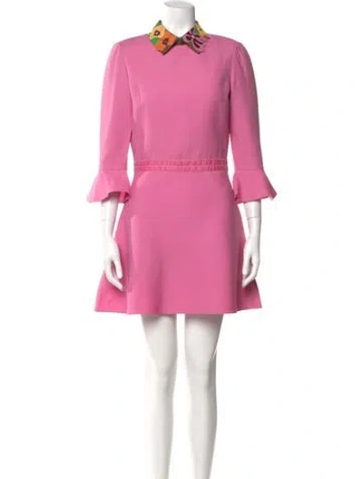 Pre-owned Valentino Wool Mini Dress In Pink