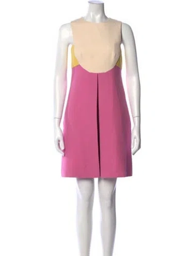 Pre-owned Valentino Wool Mini Dress In Pink