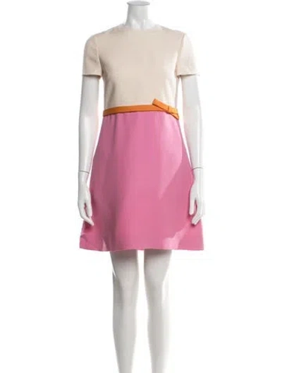Pre-owned Valentino Wool Mini Dress In Pink