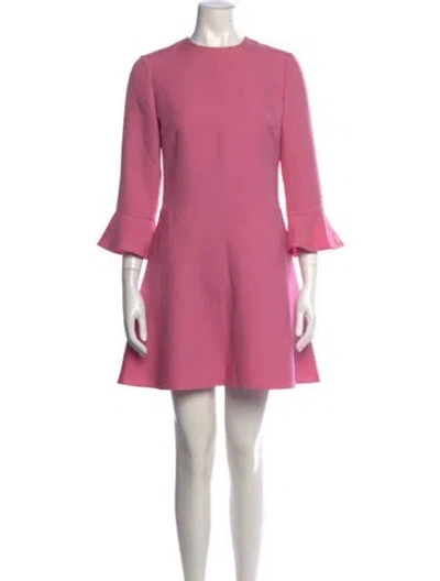 Pre-owned Valentino Wool Mini Dress In Pink