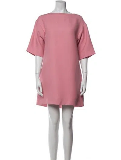 Pre-owned Valentino Wool Mini Dress In Pink