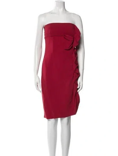 Pre-owned Valentino Wool Mini Dress In Red