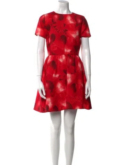 Pre-owned Valentino Wool Mini Dress In Red
