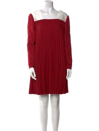 Pre-owned Valentino Wool Mini Dress In Red