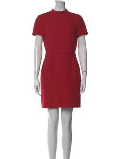Pre-owned Valentino Wool Mini Dress In Red
