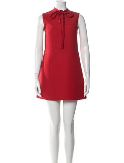 Pre-owned Valentino Wool Mini Dress In Red