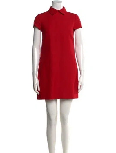 Pre-owned Valentino Wool Mini Dress In Red