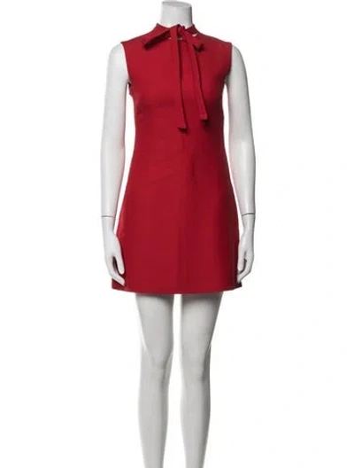 Pre-owned Valentino Wool Mini Dress In Red