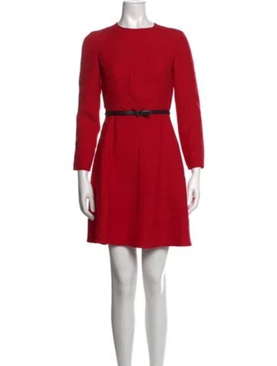 Pre-owned Valentino Wool Mini Dress In Red