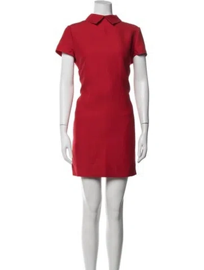 Pre-owned Valentino Wool Mini Dress In Red