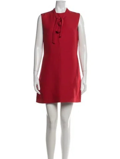 Pre-owned Valentino Wool Mini Dress In Red