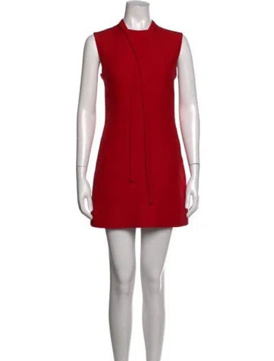 Pre-owned Valentino Wool Mini Dress In Red