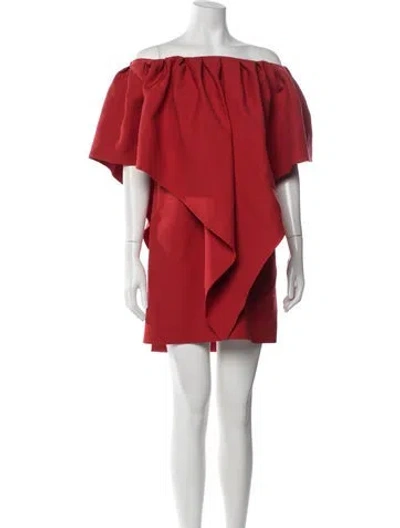 Pre-owned Valentino Wool Mini Dress In Red