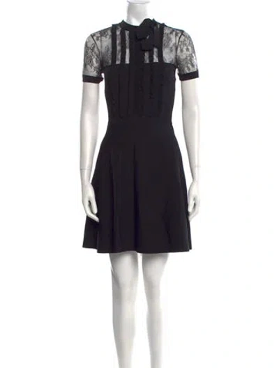 Pre-owned Valentino Wool Mini Dress W/ Tags In Black