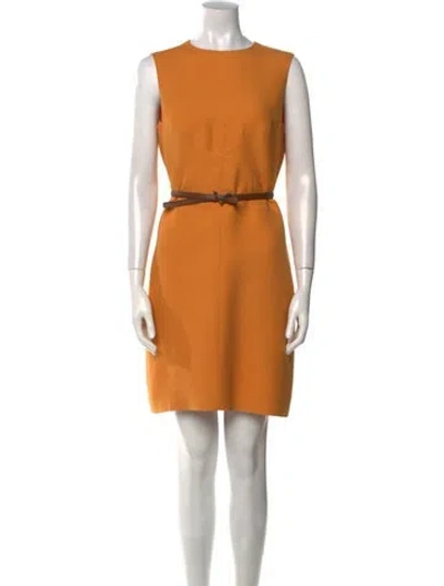 Pre-owned Valentino Wool Mini Dress In Yellow