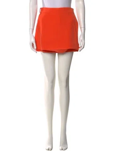 Pre-owned Valentino Wool Mini Shorts In Orange
