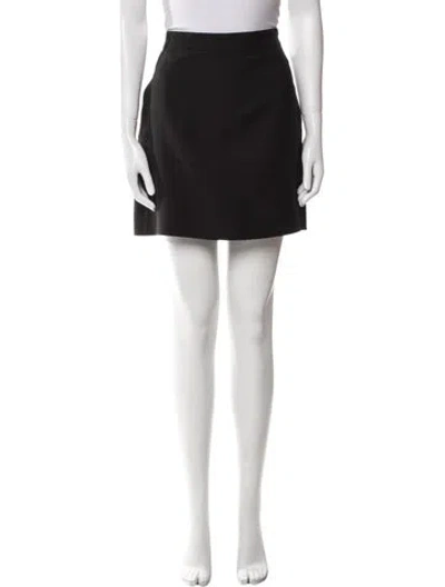 Pre-owned Valentino Wool Mini Skirt In Black