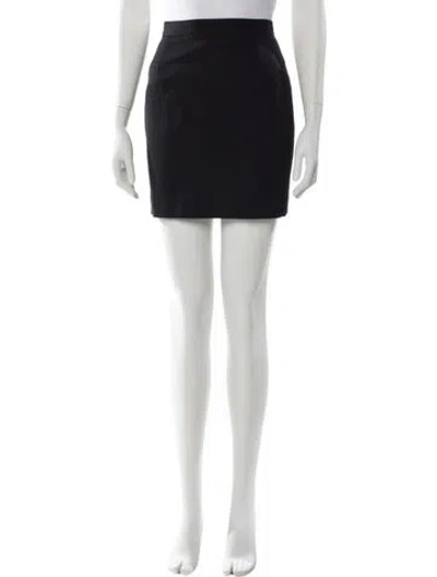 Pre-owned Valentino Wool Mini Skirt In Black