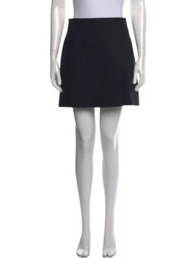 Pre-owned Valentino Wool Mini Skirt In Black