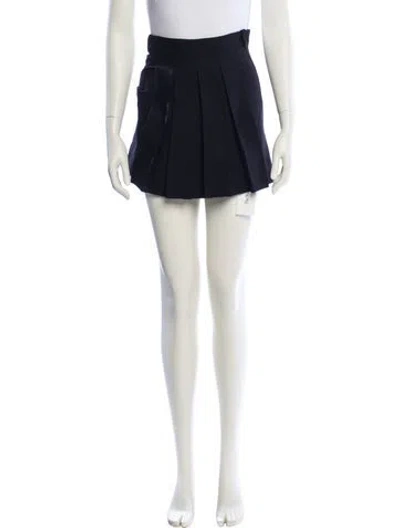 Pre-owned Valentino Wool Mini Skirt In Blue