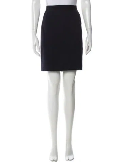 Pre-owned Valentino Wool Mini Skirt In Blue