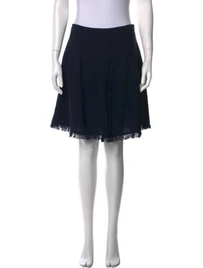 Pre-owned Valentino Wool Mini Skirt In Blue