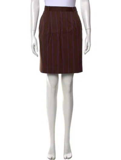 Pre-owned Valentino Wool Mini Skirt In Brown