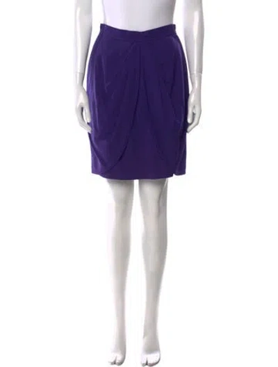 Pre-owned Valentino Wool Mini Skirt In Purple