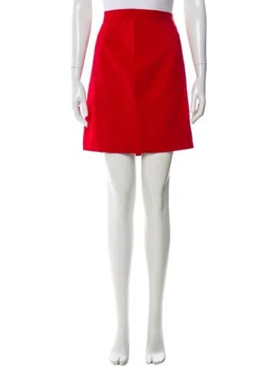 Pre-owned Valentino Wool Mini Skirt In Red