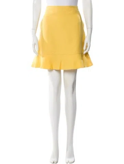 Pre-owned Valentino Wool Mini Skirt In Yellow