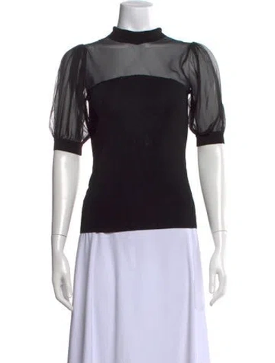 Pre-owned Valentino Wool Mock Neck Sweater In Black