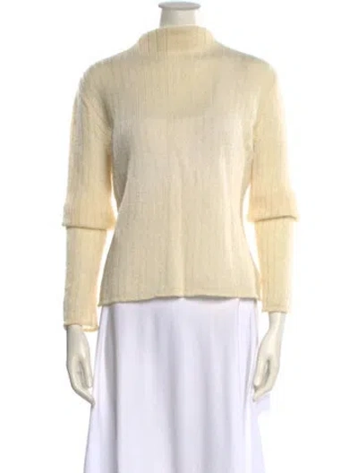Pre-owned Valentino Wool Mock Neck Sweater In Neutral