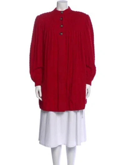 Pre-owned Valentino Wool Mock Neck Sweater In Red
