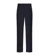 Valentino Wool-mohair Drawstring Straight Trousers In Blue