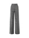 Valentino Wool Mouline Trousers In Gray