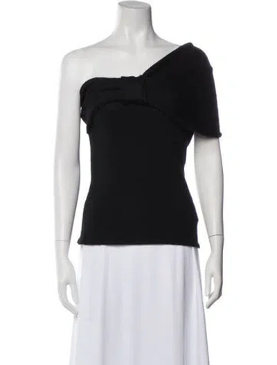 Pre-owned Valentino Wool One-shoulder Sweater In Black