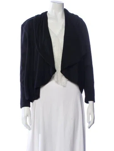 Pre-owned Valentino Wool Open Front Top In Black