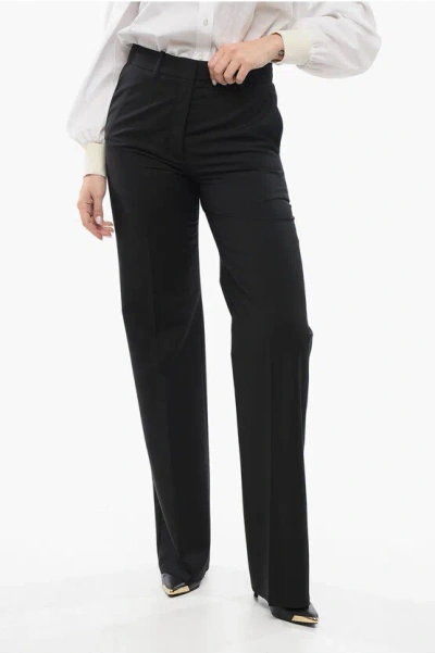 Valentino Wool Palazzo Pants In Black