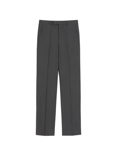 Valentino Wool-mohair Pleated Trousers In Gray