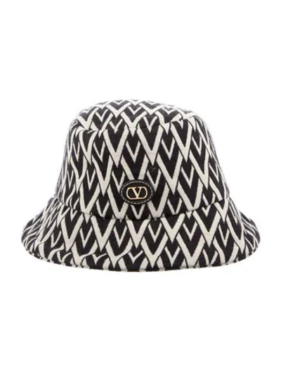 Pre-owned Valentino Garavani Wool Patterned Bucket Hat W/tags