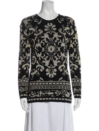 Pre-owned Valentino Wool Patterned Sweater In Blue