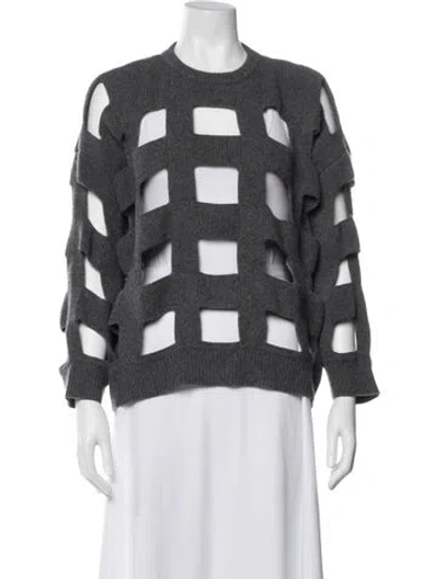 Pre-owned Valentino Wool Patterned Sweater In Grey
