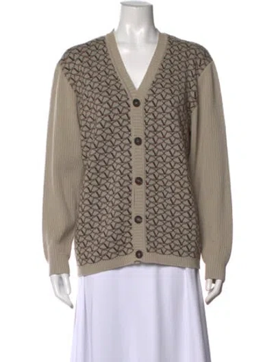 Pre-owned Valentino Wool Patterned Sweater In Neutrals