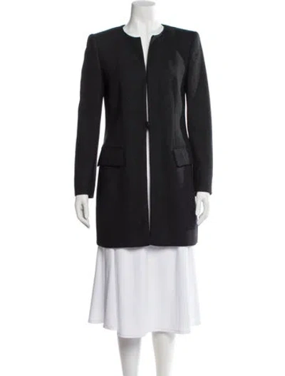 Pre-owned Valentino Wool Peacoat In Black